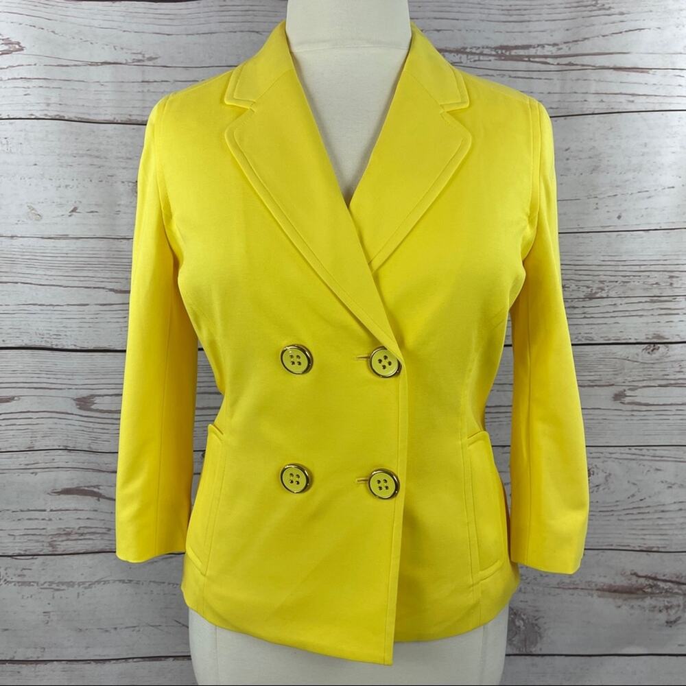 Josephine yellow jacket double breasted pockets like new